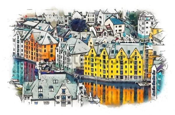 Charming Apartment In Alesund Center With Free Parking Esterno foto